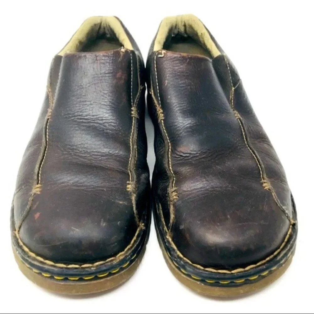 Dr Martens vintage brown leather slide on loafers 11 M